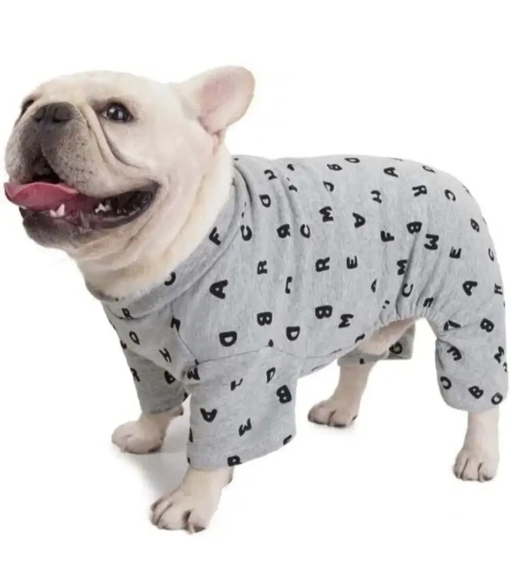 Small Dog Jumpsuit/Pajamas  Cotton Soft Warm Cute Letters Printed